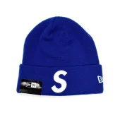 Зимняя шапка Supreme New Era S Logo "Navy Blue"