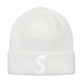 Зимняя шапка Supreme New Era S Logo "White"