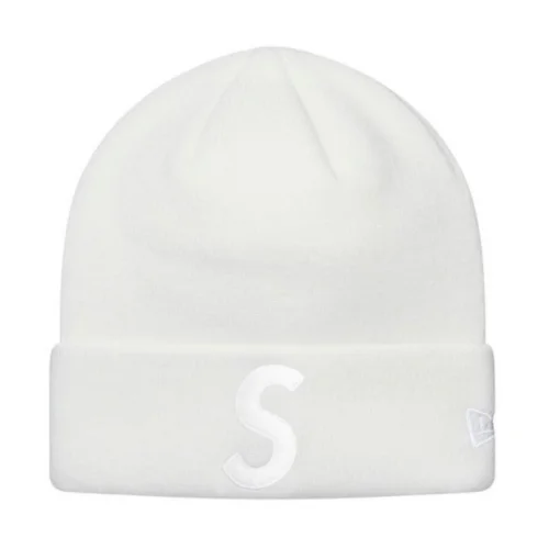 Зимняя шапка Supreme New Era S Logo "White"