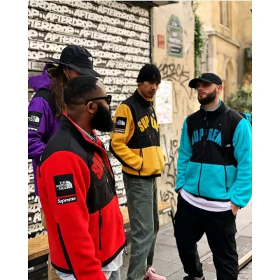 Флисовая Куртка Supreme The North Face Arc Logo Denali Fleece Jacket "Blue/Black" фото № 5