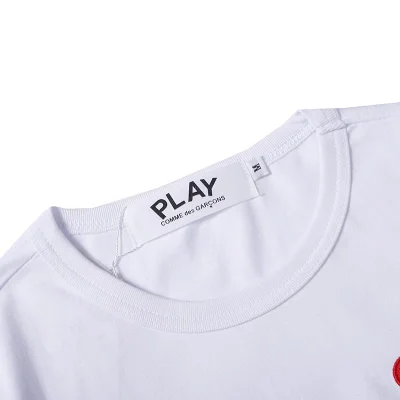 Футболка Comme des Garcons Play Small Two Hearts "White" фото № 3