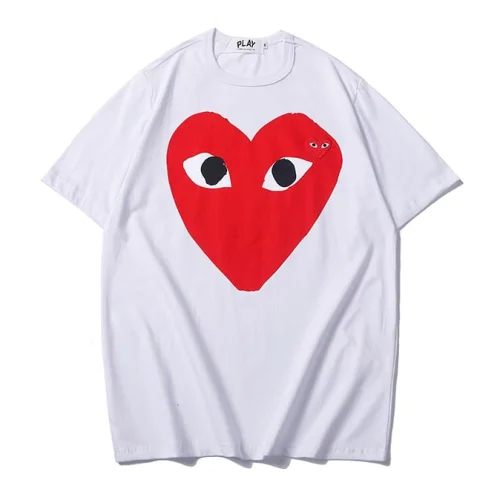 Футболка Comme des Garcons Play Big Red And Small Heart "White"