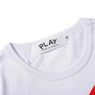 Футболка Comme des Garcons Play Big Red Heart "White" фото № 3