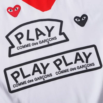 Футболка Comme des Garcons Play Big Red Heart "White" фото № 5
