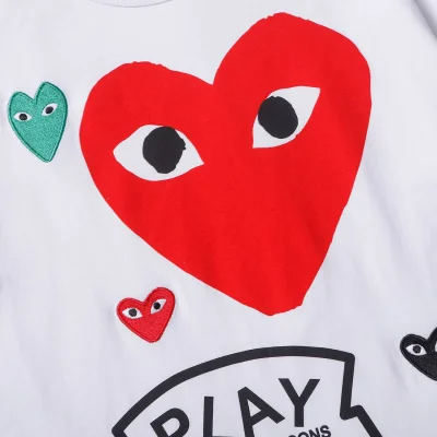Футболка Comme des Garcons Play Big Red Heart "White" фото № 6