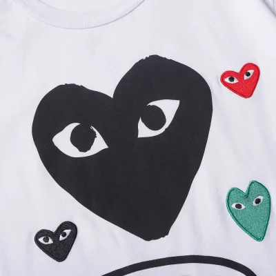Футболка Comme des Garcons Play Big Black Heart "White" фото № 6