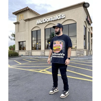 Футболка Cactus Jack Merch McDonalds Gamburger "Black" фото № 7