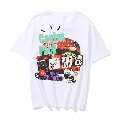 Футболка Cactus Jack Merch Hamburger And Fries "White" фото № 2