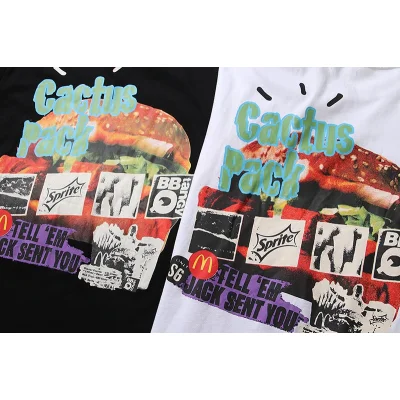 Футболка Cactus Jack Merch Hamburger And Fries "White" фото № 4