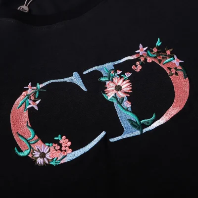 Футболка Dior CD Three-Dimensional Embroidery "White" фото № 3