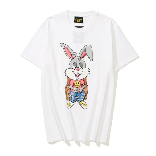 Футболка Drew Smiley Face Fox Rabbit Cartoon "White"