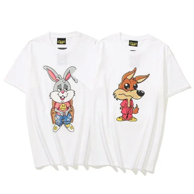 Футболка Drew Smiley Face Fox Rabbit Cartoon "White" фото № 6