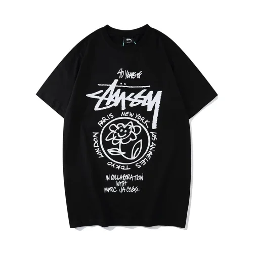 Футболка Stussy Flower In Circle "Black"