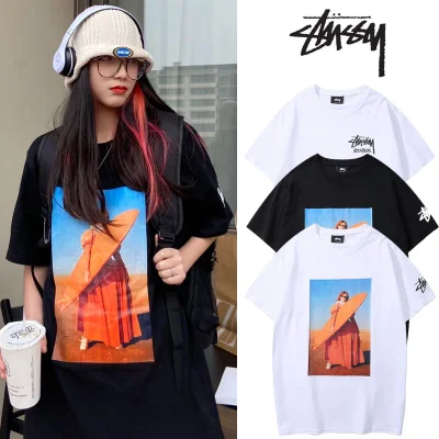 Футболка Stussy Woman With Surfboard "Black" фото № 4