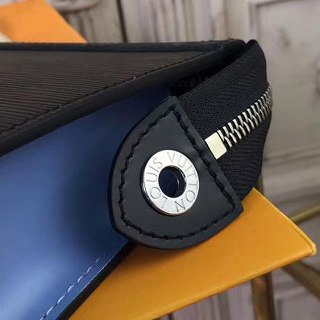 Клатч Louis Vuitton M67736 Pochette Voyage MM Epi Leather "Navy Blue" фото № 6