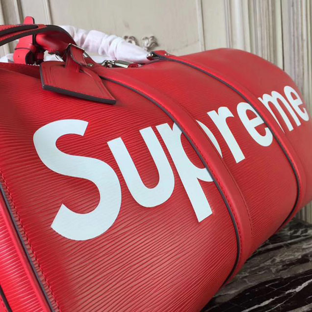 Сумка Louis Vuitton x Supreme Keepall Bandouliere 45 M53419 Epi Leather "Red" фото № 7