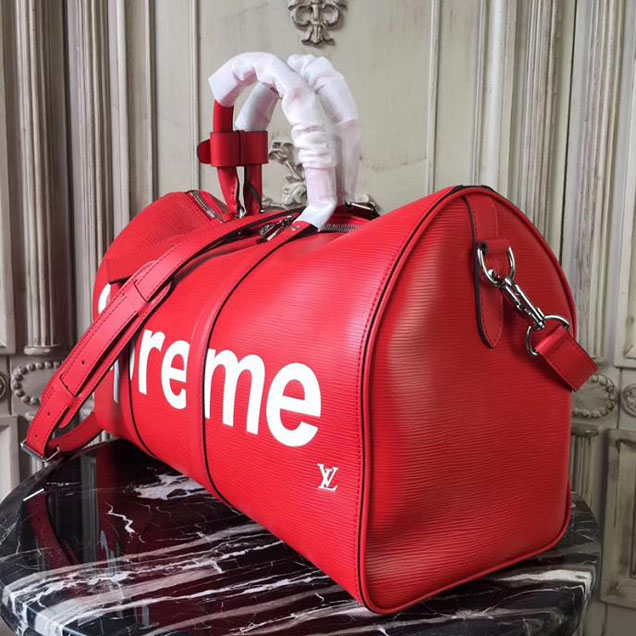 Сумка Louis Vuitton x Supreme Keepall Bandouliere 45 M53419 Epi Leather "Red" фото № 3