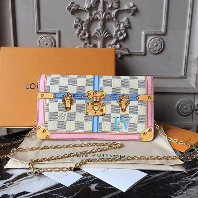 Клатч Louis Vuitton Damier Azur Canvas Pochette Weekend N60108 "White" фото № 2