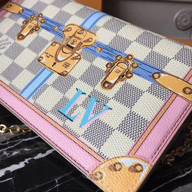 Клатч Louis Vuitton Damier Azur Canvas Pochette Weekend N60108 "White" фото № 5