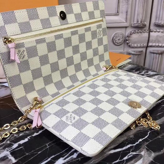 Клатч Louis Vuitton Damier Azur Canvas Pochette Weekend N60108 "White" фото № 9