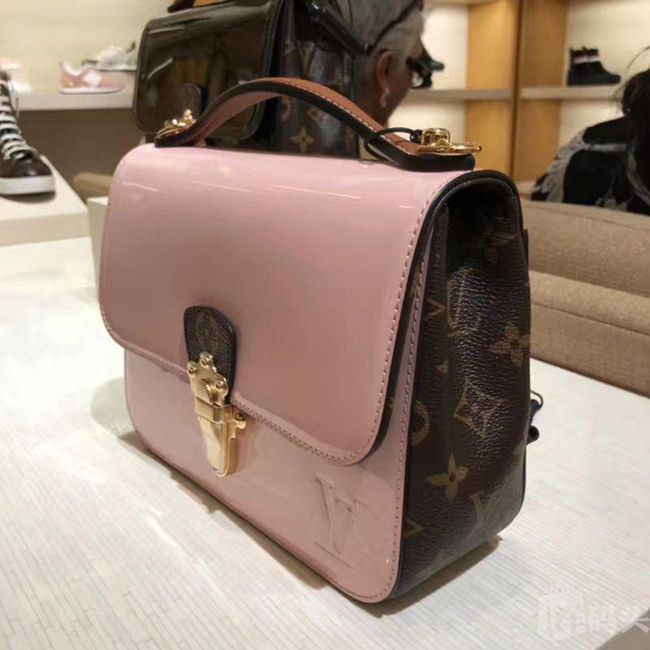 Сумка Louis Vuitton M51952 Cherrywood BB Monogram Vernis Rose Ballerine "Pink" фото № 5