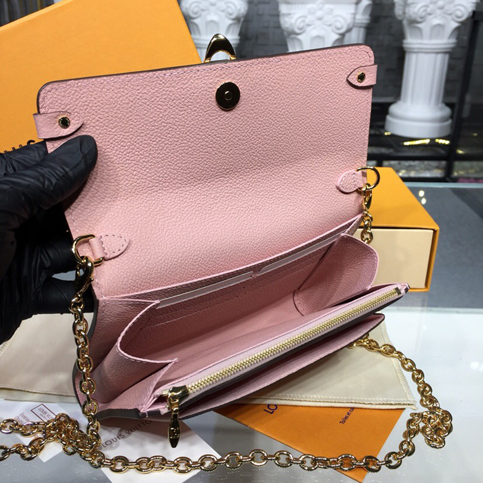 Сумка Louis Vuitton M63399 Vavin Chain Wallet Monogram Empreinte Leather Rose Poudre "Pink" фото № 9