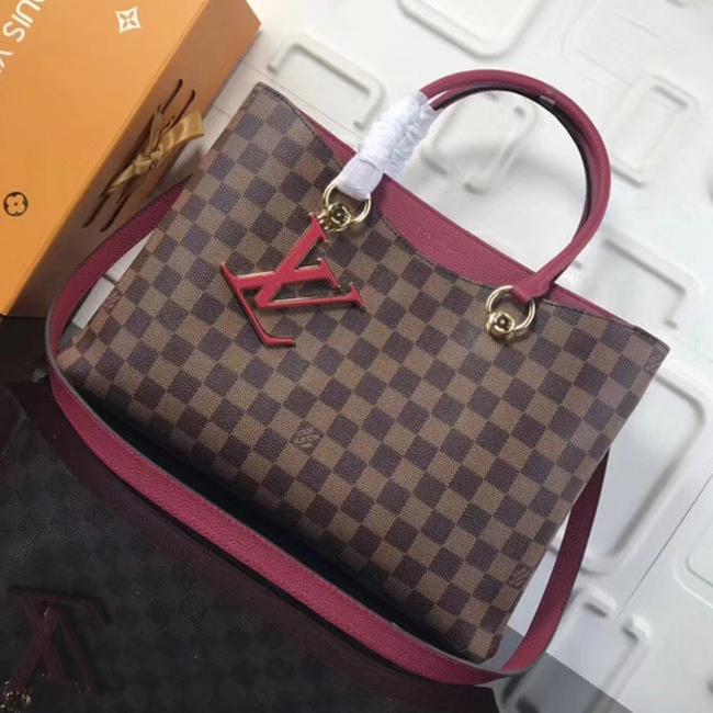 Сумка Louis Vuitton N40052 LV Riverside Damier Ebene Canvas Lie de Vin Red "Brown" фото № 2