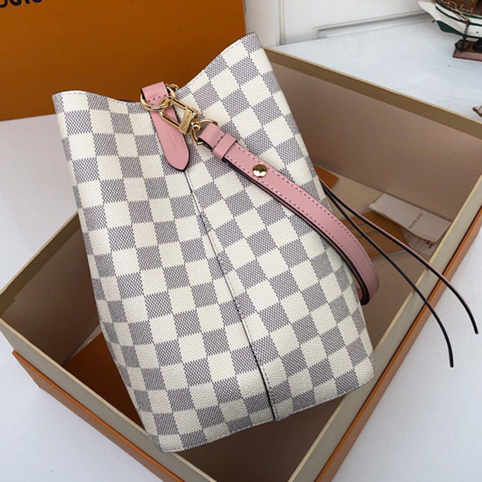 Сумка Louis Vuitton NeoNoe N40152 Damier Azur Canvas Eau De Rose Pink "White" фото № 3