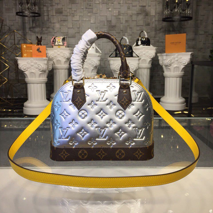 Сумка Louis Vuitton Alma BB M44389 Monogram Vernis Bitume Metallise Metallic фото № 4