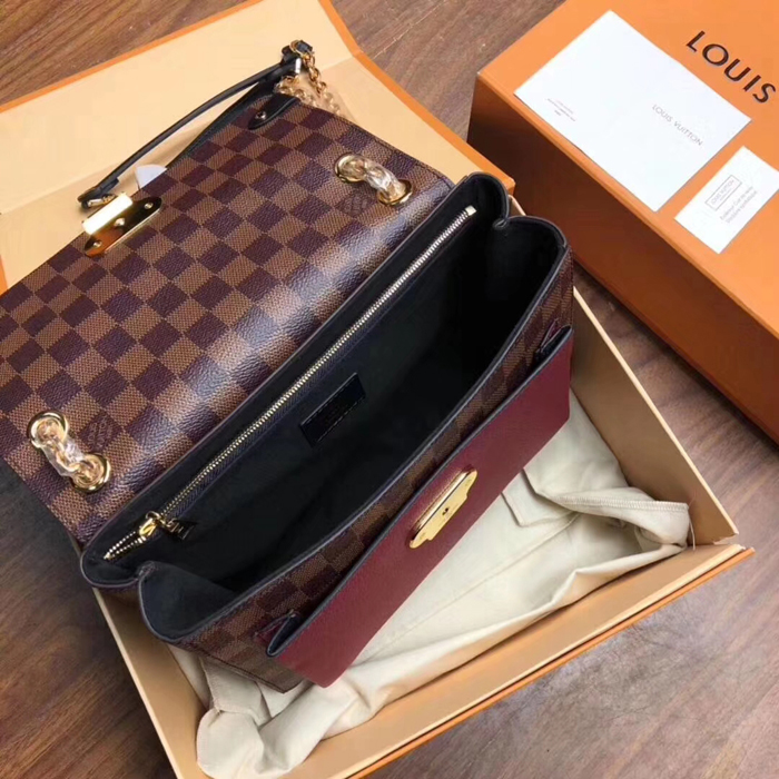 Сумка Louis Vuitton Vavin PM N40109 Damier Ebene Canvas Bordeaux Red "Brown" фото № 9