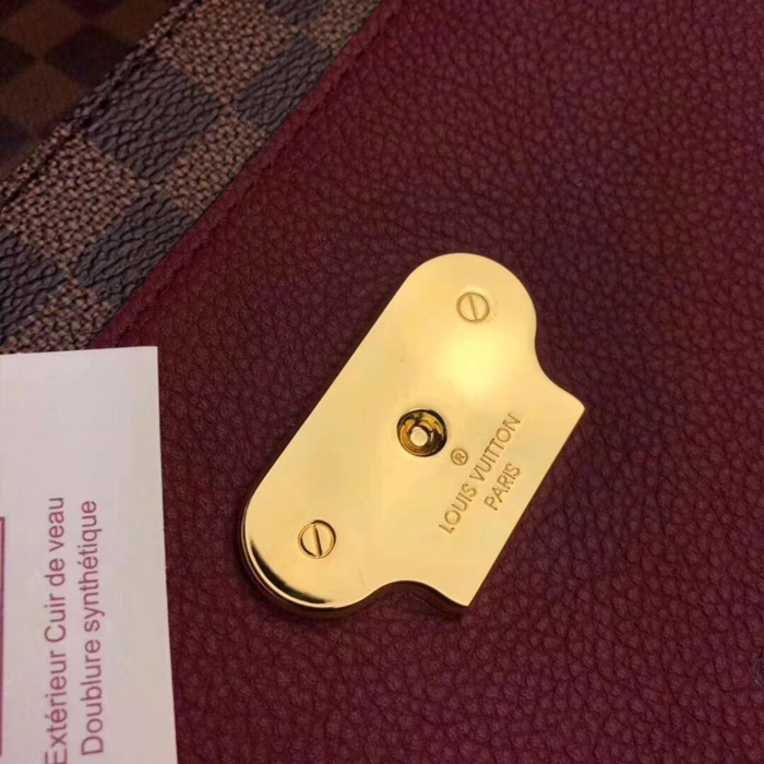 Сумка Louis Vuitton Vavin PM N40109 Damier Ebene Canvas Bordeaux Red "Brown" фото № 8