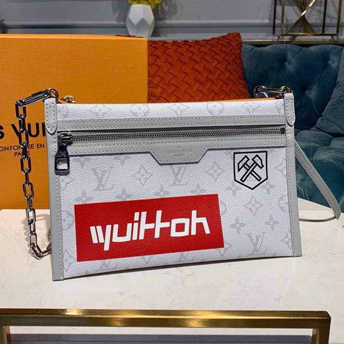 Сумка Louis Vuitton Double Flat Messenger M44640 Monogram Canvas "White" фото № 3