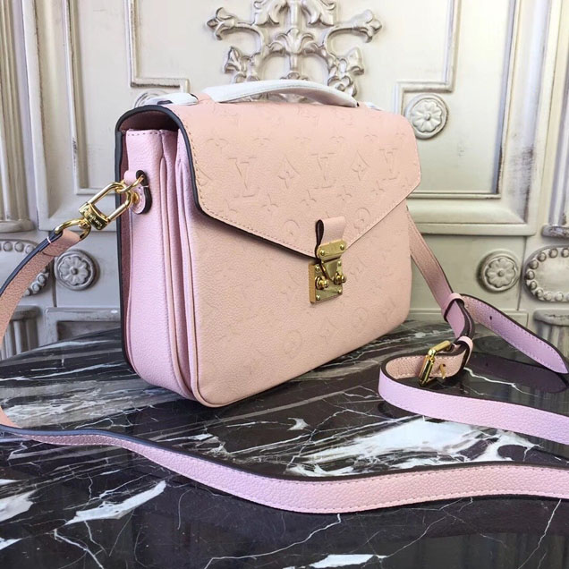 Сумка Louis Vuitton Pochette Metis 25cm Bag Monogram Empreinte Canvas Spring Summer 2018 Collection M44018 Rose Ballerine "Pink" фото № 4