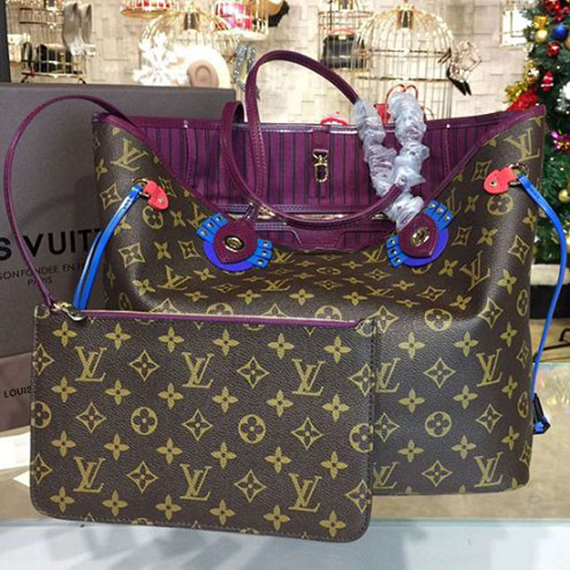 Сумка Louis Vuitton M41664 Neverfull MM Totem Shoulder Bag Monogram Canvas "Brown" фото № 2