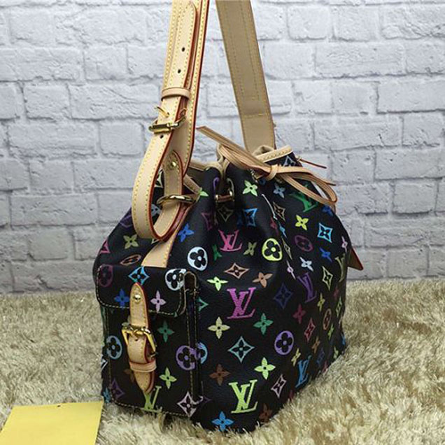 Сумка Louis Vuitton M42230 Petit Noe Shoulder Bag Monogram Multicolore Canvas "Black" фото № 3