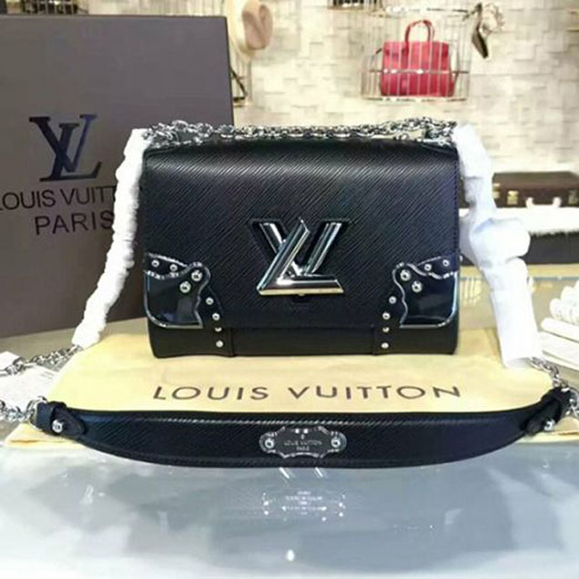 Сумка Louis Vuitton M42364 Twist MM Shoulder Bag Epi Leather "Black" фото № 2
