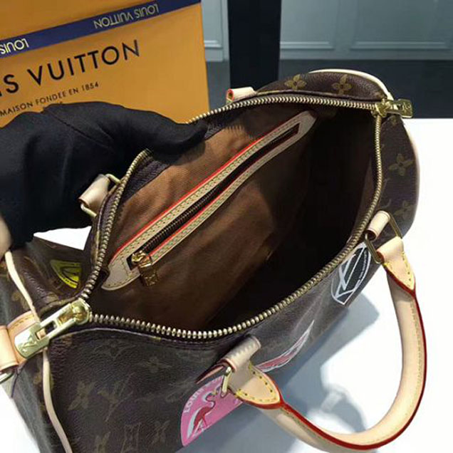 Сумка Louis Vuitton M43231 Speedy Bandouliere 30 World Tour Tote Bag Monogram Canvas "Brown" фото № 9