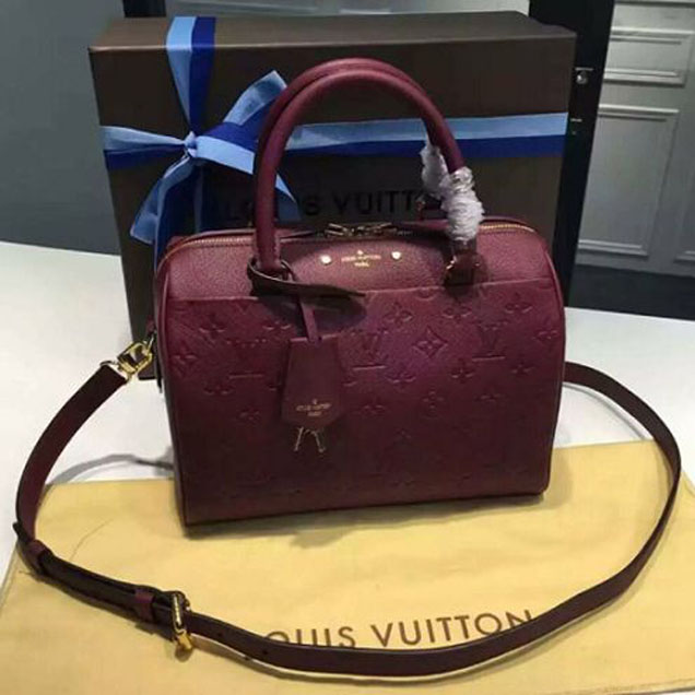 Сумка Louis Vuitton M43262 Speedy Bandouliere 25 Tote Bag Monogram Empreinte Leather "Purple" фото № 2