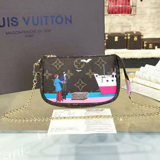 Сумка Louis Vuitton M62141 Mini Pochette Accessoires Monogram Canvas "Brown" фото № 2