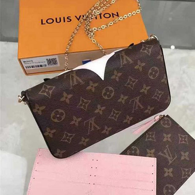 Сумка Louis Vuitton M62415 Pochette Felicie Crossbody Bag Monogram Canvas "Brown" фото № 8
