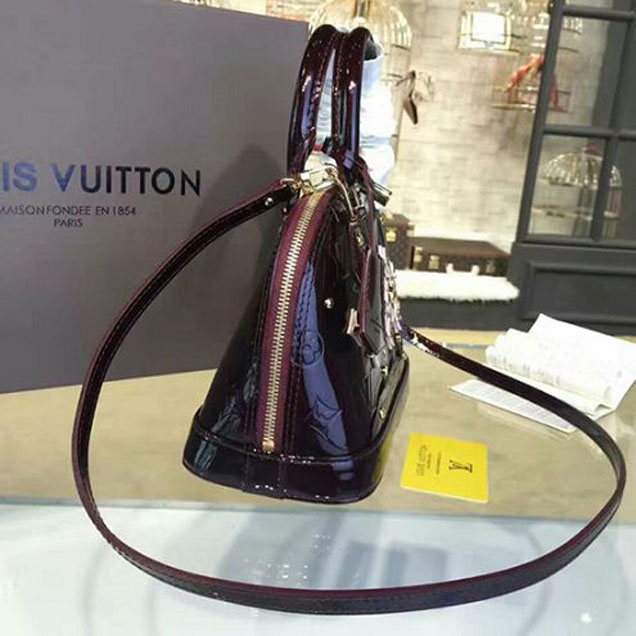 Сумка Louis Vuitton M90988 Alma BB Tote Bag Monogram Vernis "Chocolate" фото № 3