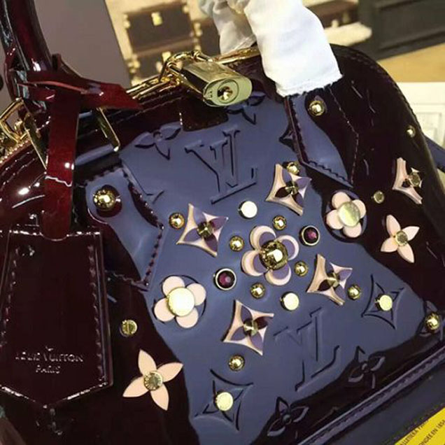 Сумка Louis Vuitton M90988 Alma BB Tote Bag Monogram Vernis "Chocolate" фото № 5