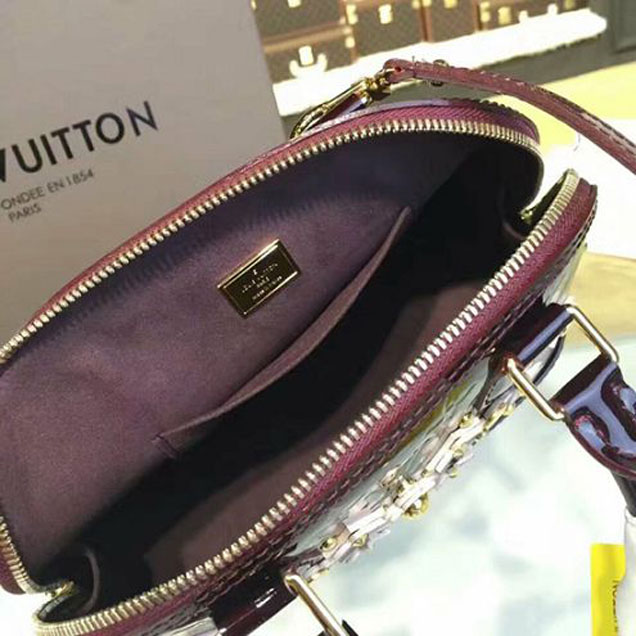 Сумка Louis Vuitton M90988 Alma BB Tote Bag Monogram Vernis "Chocolate" фото № 9