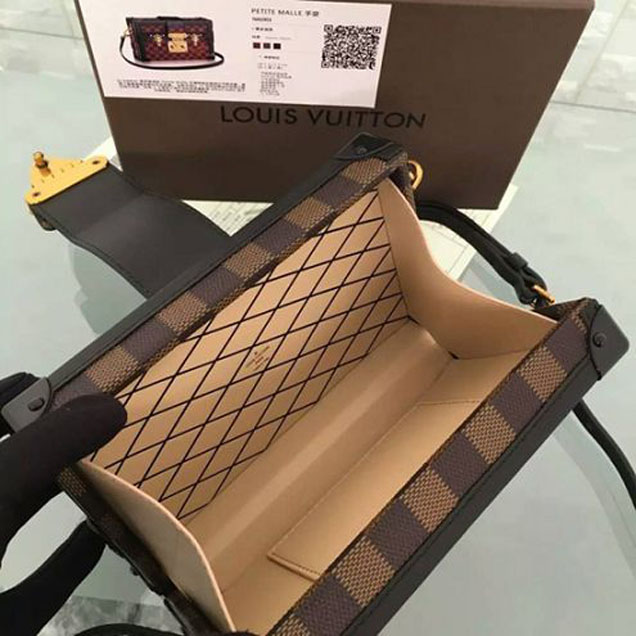 Сумка Louis Vuitton N41003 Petite Malle Crossbody Bag Damier Ebene Canvas "Brown" фото № 10