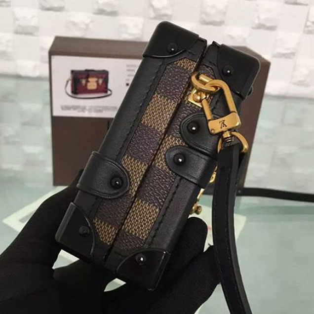 Сумка Louis Vuitton N41003 Petite Malle Crossbody Bag Damier Ebene Canvas "Brown" фото № 5