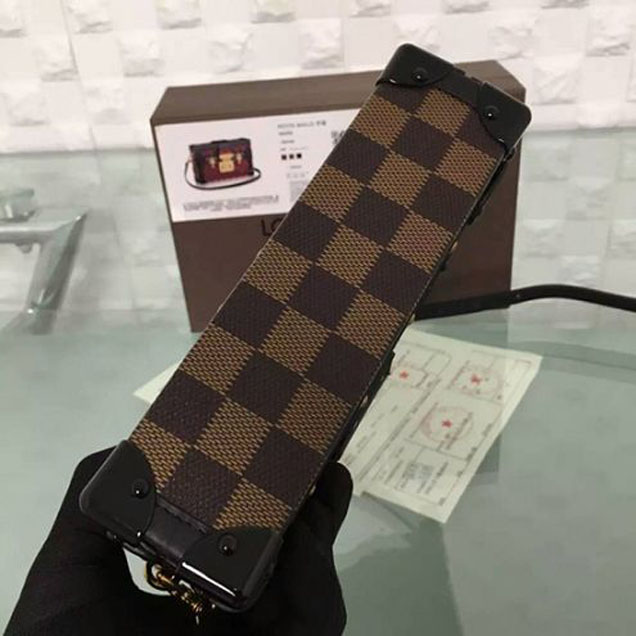 Сумка Louis Vuitton N41003 Petite Malle Crossbody Bag Damier Ebene Canvas "Brown" фото № 7