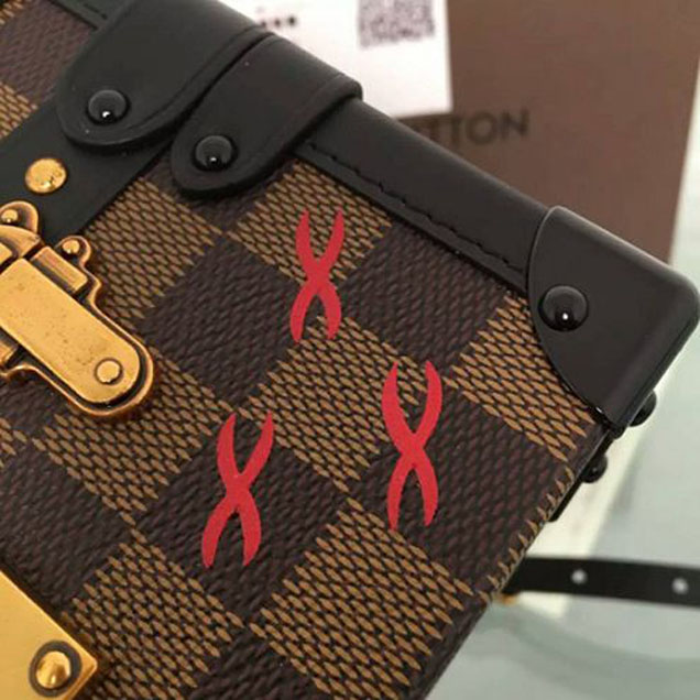 Сумка Louis Vuitton N41003 Petite Malle Crossbody Bag Damier Ebene Canvas "Brown" фото № 8