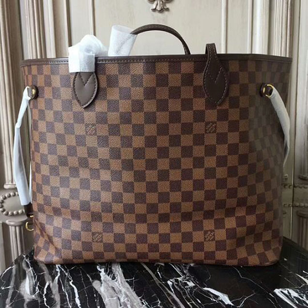 Сумка Louis Vuitton N41357 Neverfull GM Shoulder Bag Damier Ebene Canvas "Brown" фото № 4