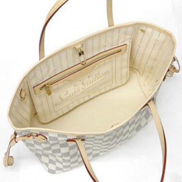 Сумка Louis Vuitton N51110 Neverfull PM Shoulder Bag Damier Azur Canvas "White" фото № 4