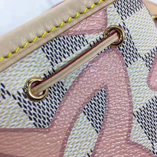 Сумка Louis Vuitton N60052 Nano Noe Shoulder Bag Damier Azur Canvas "White" фото № 7